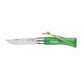 OPINEL KNIFE N. 7 INOX WITH VERT PRAIRIE HANDLE WITH STRAP