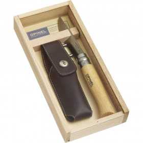 OPINEL PLUMIER SET OF STAINLESS STEEL KNIFE N. 8 AND SHEATH
