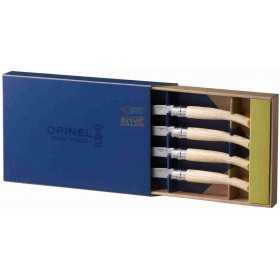 OPINEL SET 4 TABLE KNIVES WITH ASH HANDLE STAINLESS STEEL BLADE