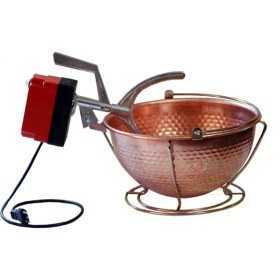 PAIOLO WITH COPPER MIXER WITH TANK LT. 10 DIAMETER CM. 34