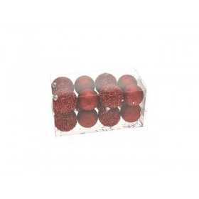 BALLS BALLS FOR CHRISTMAS TREE RED SNOW CM. 6 PCS 16 MOD. 1937