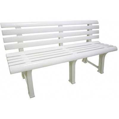 BENCH IN RESIN OLIMPIA WHITE 9 SLATS cm.150x53x77h.