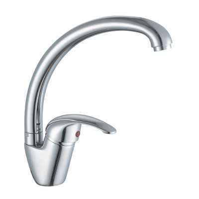 EURO SERIES SINGLE LEVER SINK MIXER HIGH BARREL IN CHROMED BRASS