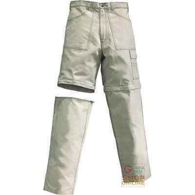 TROUSERS 100% COTTON CANVAS DOUBLE TWISTED DETACHABLE BEIGE