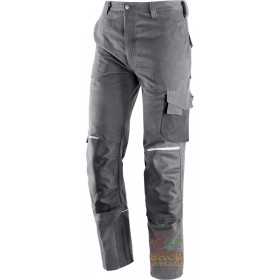 100% COTTON TROUSERS WITH POLYESTER FABRIC INSERTS COLOR GRAY