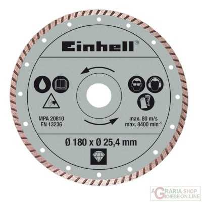 Einhell Diamond disc 180 x 25 4 x 2 2mm turbo