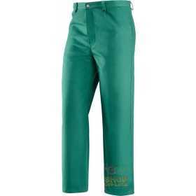 FIREPROOF TROUSERS IN 100% COTTON FABRIC GR 370 MQ GREEN COLOR