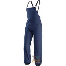 TROUSERS WITH BIB 100% COTTON GR 280 ANTI-CLOSURE BLUE COLOR TG