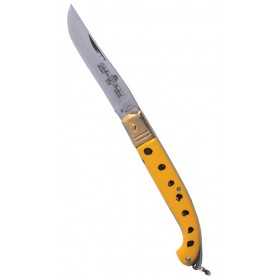 Paolucci Zouave knife yellow handle brass heads stainless steel