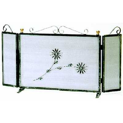 WROUGHT IRON SPARKLING GUARD WITH DOORS CM. 80X39H