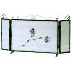 WROUGHT IRON SPARKLING GUARD WITH DOORS CM. 90X48H