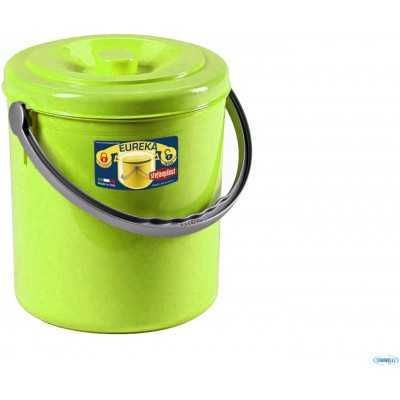 Pattumiera Eureka con coperchio Verde Primavera cm. 27x29h. lt.