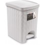 Elegance wicker finish waste bin with White Pedals lt. 20