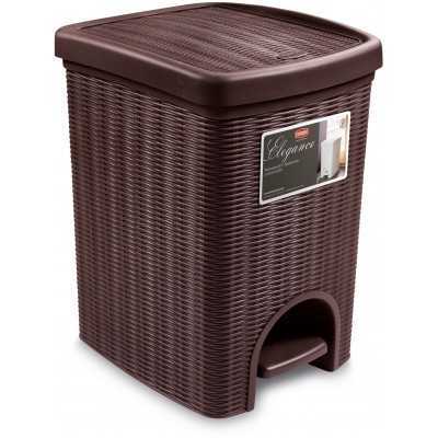 Elegance wicker finish waste bin with Moka pedal lt. 20