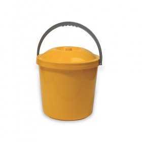 PLASTIC BIN WITH LID Yellow Ocher CM. 33x30h LT. 20