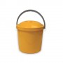 PATTUMIERA IN PLASTICA CON COPERCHIO Giallo Ocra CM. 33x30h LT.