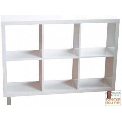 DAY CABINET 6 ROOMS WHITE LACQUERED CM.120X30X90