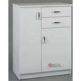 BATHROOM FURNITURE RIGO WHITE TWO DOORS AND TWO DRAWERS CM. 60