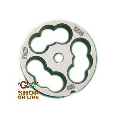 STAINLESS STEEL PLATE FOR MEAT MINCER 22 HOLES COUNTERSUNK 3