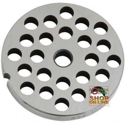 STAINLESS STEEL PLATE FOR MEAT MINCER 22 HOLE 10