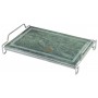 RECTANGULAR SOAPSTONE WITH STEEL FRAME CM. 20 X 30