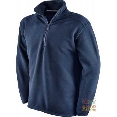 100% POLYESTER FLEECE WITH MOCK NECK NAVY BLUE COLOR TG S XXL