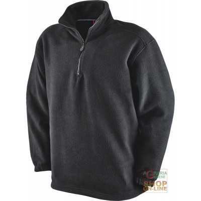 100% POLYESTER FLEECE WITH MOCK NECK COLOR BLACK TG S XXL