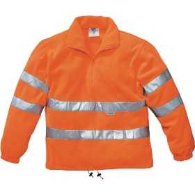 HIGH VISIBILITY POLYESTER FLEECE WITH MOCK NECK.