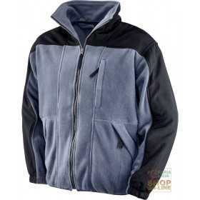 POLYESTER FLEECE WITH ZIP UP TO THE BOTTOM BICOLOR BLUE BLACK