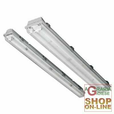 INDUSTRIAL CEILING LAMP FOR 2 X 58 WATT LAMPS. CM. 156X12XH.6