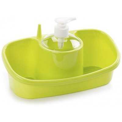 PLASTICFORTE LIQUID SOAP DISPENCER WITH SPONGES HOLDER