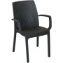 ARMCHAIR IN INDIAN SHOCK RESIN CM. 57x59x86h. ANTHRACITE COLOR
