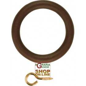 PLASTIC RINGS WITH HOLE D.46 X 66 WALNUT (pack of 10 pcs)