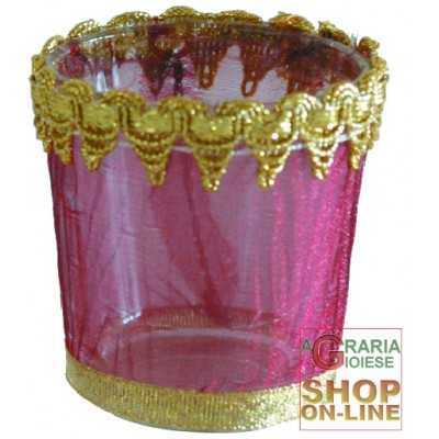 GLASS TEA LIGHT TOULLE HOLDER CM.6X6
