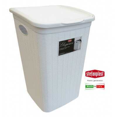 Elegance laundry basket in white plastic lt. 50