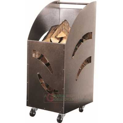 STEEL LOG HOLDER WITH OPEN WHEELS AG CM. 32X42X80h