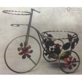 WROUGHT IRON BICYCLE POT HOLDER