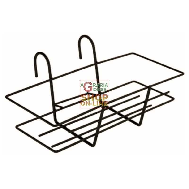 VASE HOLDER IN RECTANGULAR BLACK PLASTIC IRON CM. 60