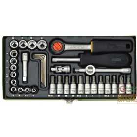 PROXXON 23080 SERIES OF WRENCHES 1/4 SOCKET AND RATCHET PCS 36