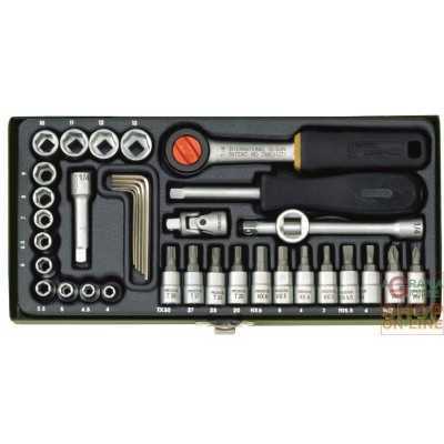 PROXXON 23080 SERIES OF WRENCHES 1/4 SOCKET AND RATCHET PCS 36