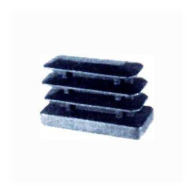 RECTANGULAR PLASTIFIED FINNED TIPS BLACK 20X40 MM