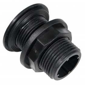 STRAIGHT NYLON THREADED FITTING FOR TANKS WITH FALNGIA AND 1 IN.