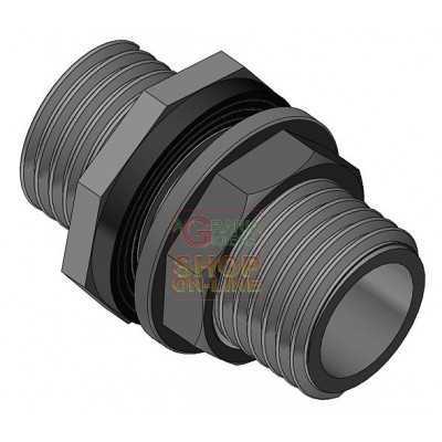 STRAIGHT THREADED NYLON FITTING FOR 1 INCH TANK.
