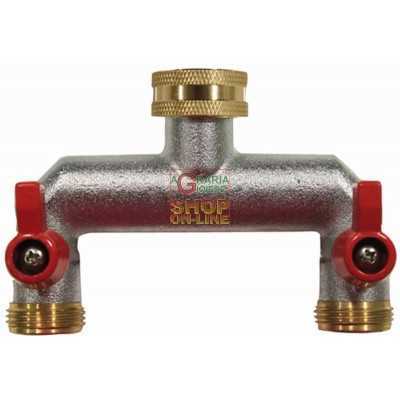BRASS QUICK COUPLING 2 TAPS 3/4 M. 3/4 F.
